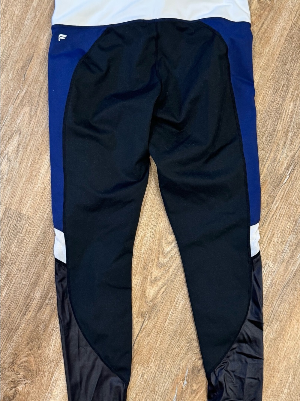 Fabletics Navy, White & Black Colorblock Leggings with Drawstring - Picture 6 of 8